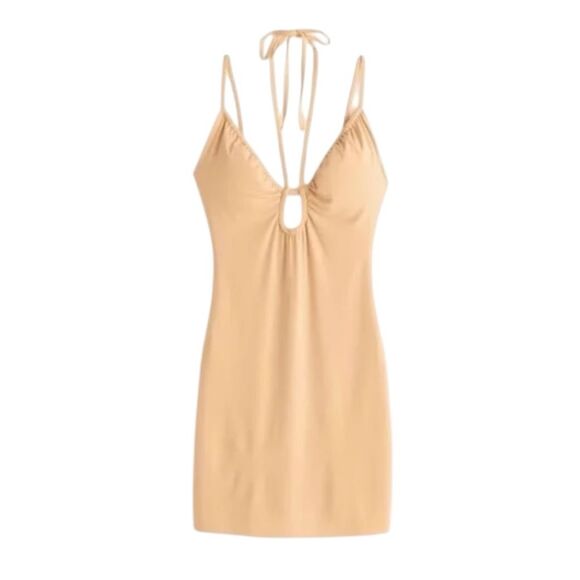 Abercrombie & Fitch Strappy Cutout Stretch Knit Mini Dress Small Tall - Picture 1 of 5